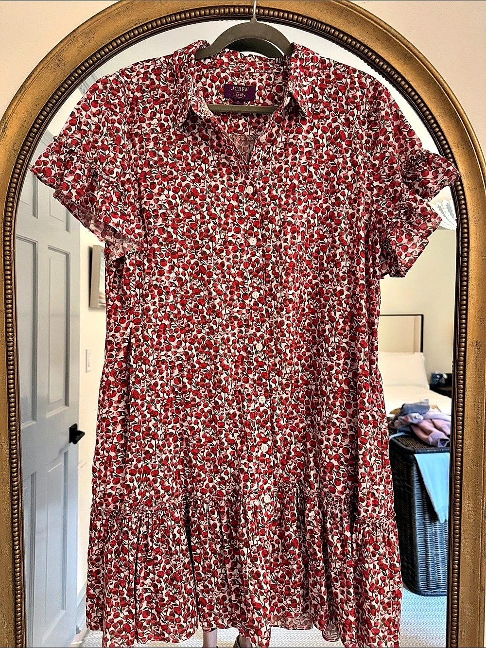 J.Crew Floral Mini Dress Red & White Size XL